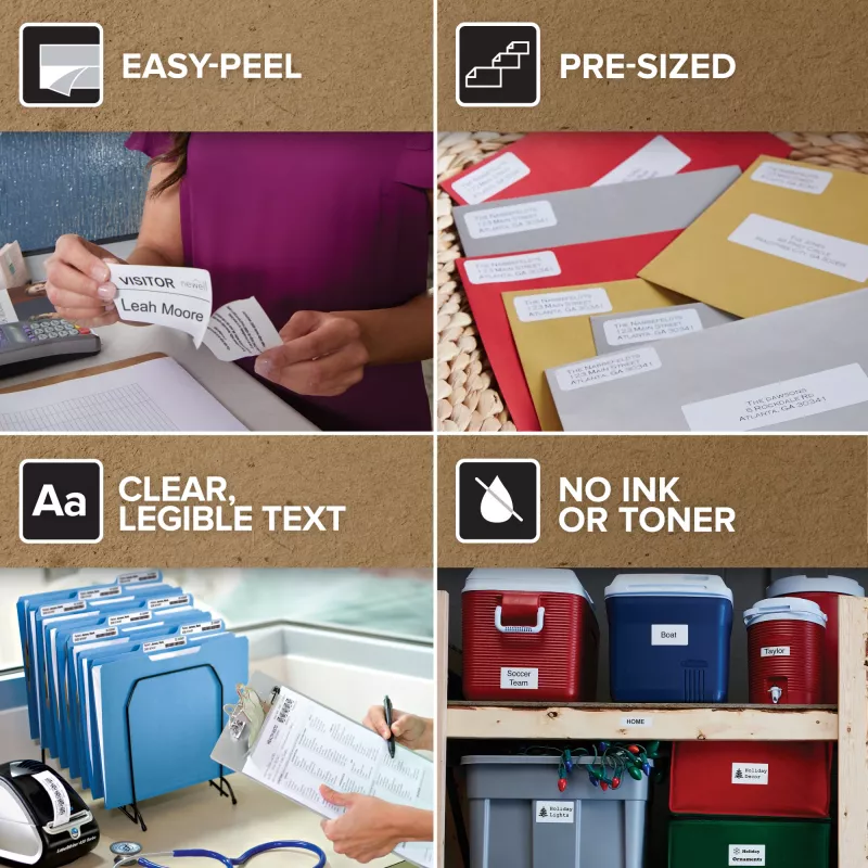 DYMO Originalios LabelWriter kelių paskirčių etiketės 32mm x 57mm, 6 ritinėliai po 1000 lengvai nuplėšiamų etikečių (6000 vnt.), lipnios, LabelWriter etikečių spausdintuvams