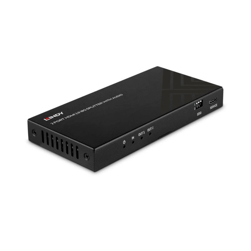 Lindy 38534 HDMI 8K60 skirstiklis su 2 prievadais, garsu ir vaizdo mažinimu, 2x HDMI, HDR, juodas