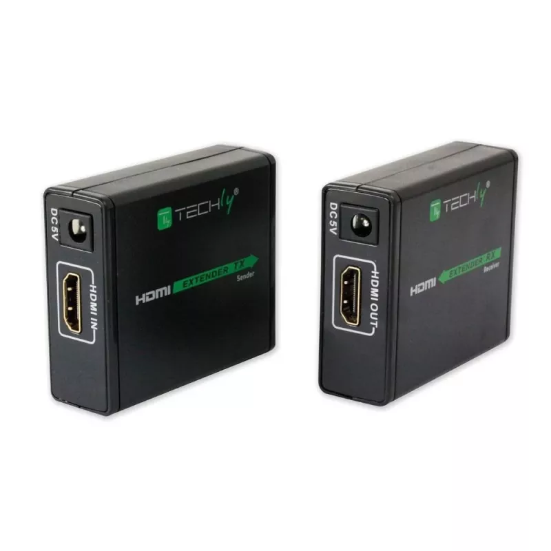 AV siųstuvas-imtuvas TECHLY IDATA EXT-E70 – HDMI per Cat6/6a/7, Full HD 1920x1080, 60 m, 10.2 Gbit/s, HDCP, juoda