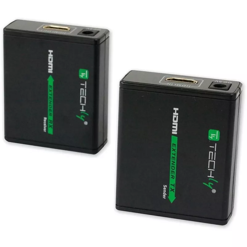 AV siųstuvas-imtuvas TECHLY IDATA EXT-E70 – HDMI per Cat6/6a/7, Full HD 1920x1080, 60 m, 10.2 Gbit/s, HDCP, juoda