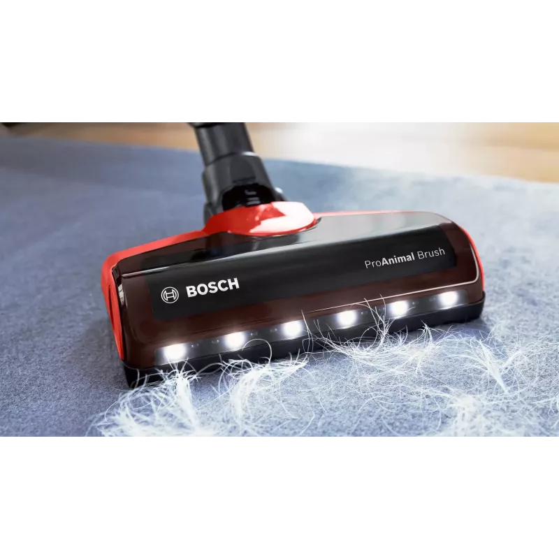 Bosch BBS711ANM belaidis dulkių siurblys / elektrinis šepetys, baterija, be maišelio, 0,3 l, juoda, raudona, nerūdijantis plienas