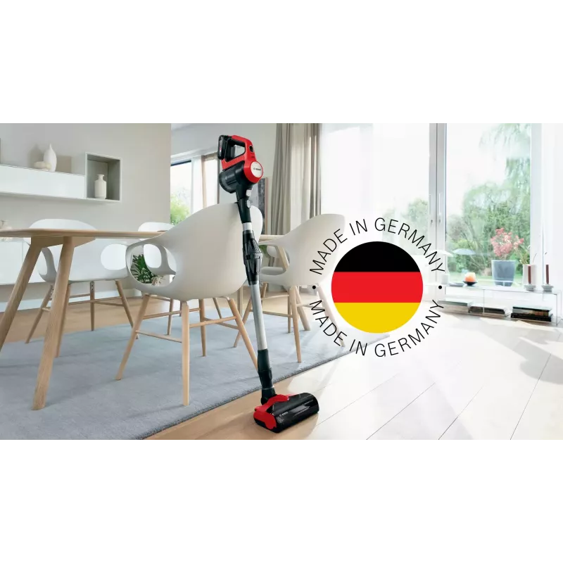 Bosch BBS711ANM belaidis dulkių siurblys / elektrinis šepetys, baterija, be maišelio, 0,3 l, juoda, raudona, nerūdijantis plienas