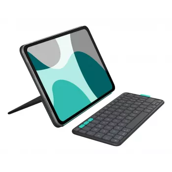 LOGITECH Flip Folio Graphite – apsauginis dėklas iPad Pro 11 inch (M4), iPad Air 11 inch (M2 & M3), iPad Air (5 kartos) – Qwerty UK