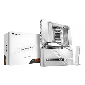 GIGABYTE B850 AORUS STEALTH ICE ATX pagrindinė plokštė AMD Socket AM5 — B850, 14+2+2 VRM, DDR5 iki 8200MHz (OC), 2×PCIe5, 2×PCIe4 M.2, Wi‑Fi 7, 5GbE
