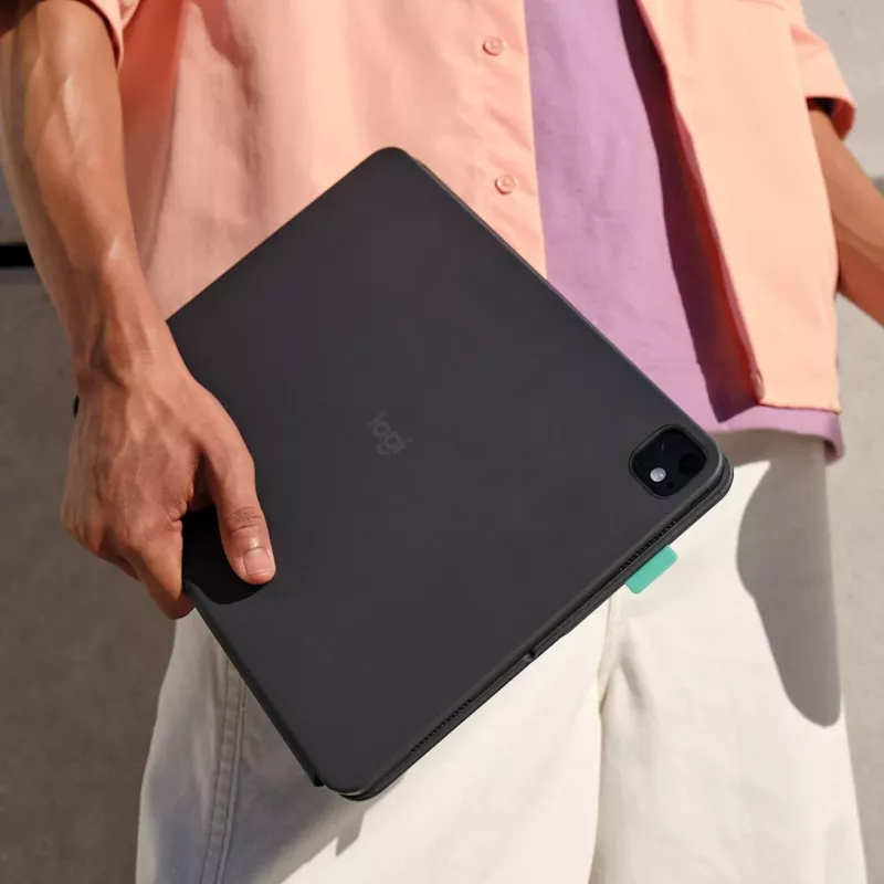 LOGITECH Flip Folio Graphite – apsauginis dėklas iPad Pro 13 colių (M4) ir iPad Air 13 colių (M2 ir M3) Qwerty UK