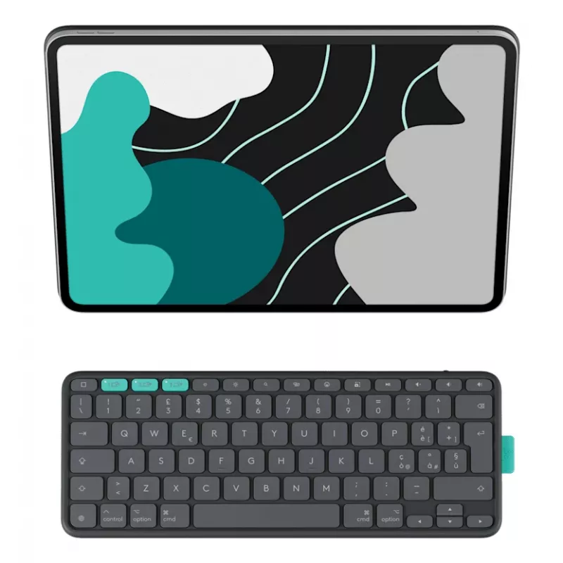 LOGITECH Flip Folio Graphite – apsauginis dėklas iPad Pro 13 colių (M4) ir iPad Air 13 colių (M2 ir M3) Qwerty UK