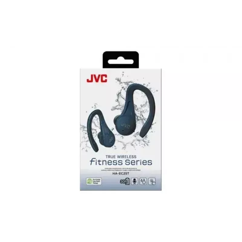 JVC HA-EC25T-A-U sportinės True Wireless ausinės į ausis, IPX5, 7 val. baterija, mėlynos