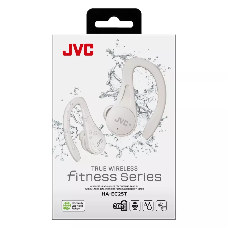 JVC Sports TWS White belaidės ausinės, 20–20000 Hz, skambučiai/muzika, 6,8 g, baltos
