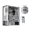 Chieftec BS-20B-OP Mini Tower PC korpusas, microATX/Mini-ITX, be maitinimo bloko, 2x 3,5″, 2x 2,5″, 1x 5,25″ skyriai, maks. vaizdo plokštė 270 mm, USB-C, 90 mm ventiliatorius, juodas