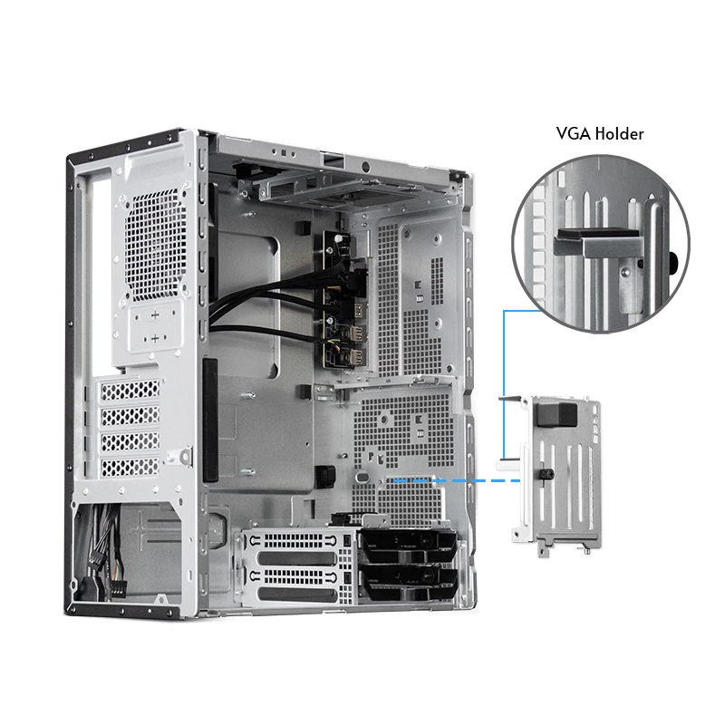 Chieftec BS-20B-OP Mini Tower PC korpusas, microATX/Mini-ITX, be maitinimo bloko, 2x 3,5″, 2x 2,5″, 1x 5,25″ skyriai, maks. vaizdo plokštė 270 mm, USB-C, 90 mm ventiliatorius, juodas