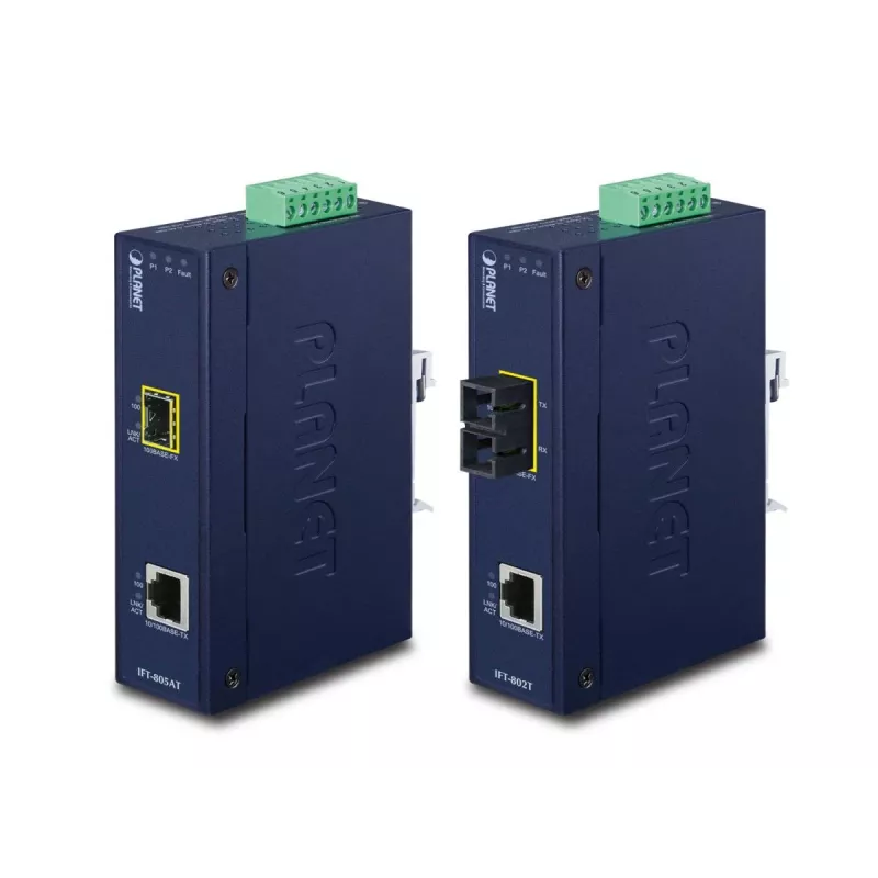 PLANET IP30 pramoninis Fast Ethernet keitiklis SC kelių režimų