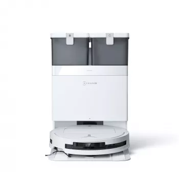 Robotinis dulkių siurblys Ecovacs Deebot T50 Pro Omni – 185 min veikimo laikas, 6400 mAh baterija, 3 L bazės dulkių talpa, D-ToF lidar navigacija, šlapias valymas, 9 mm įveikimas