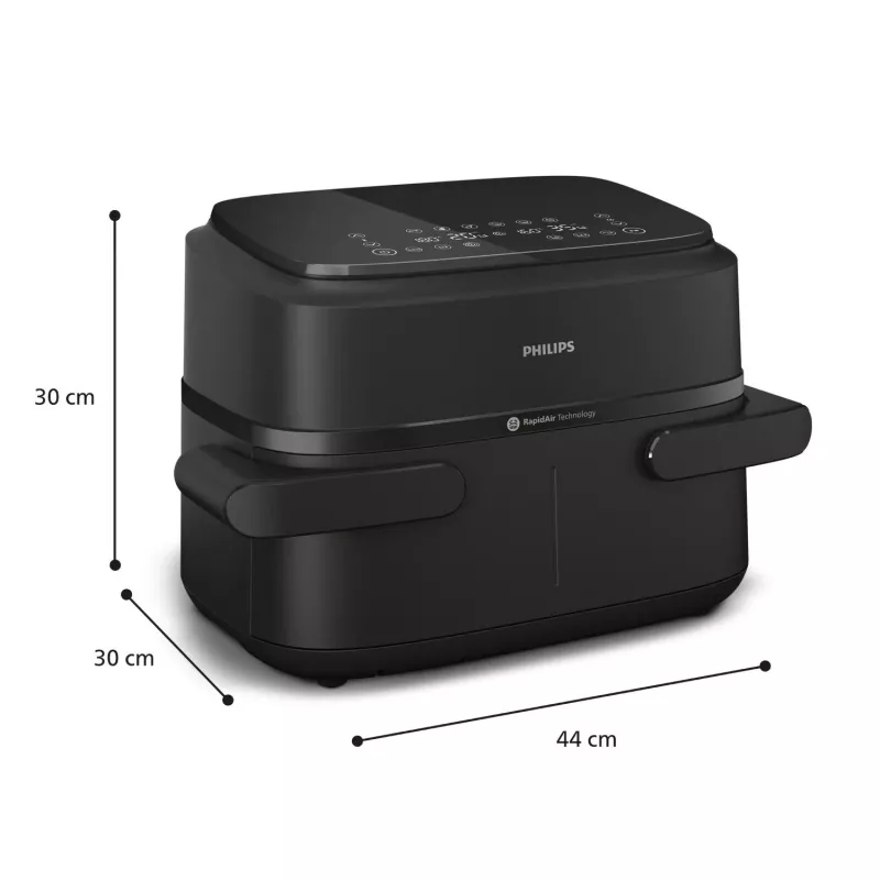 Philips 1000 serijos NA150/00 oro gruzdintuvė, dviguba, 7 L, 2450 W, juoda