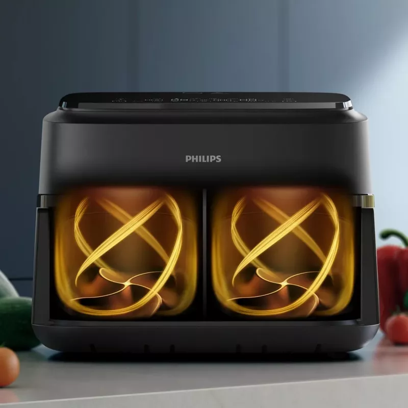 Philips 1000 serijos NA150/00 oro gruzdintuvė, dviguba, 7 L, 2450 W, juoda