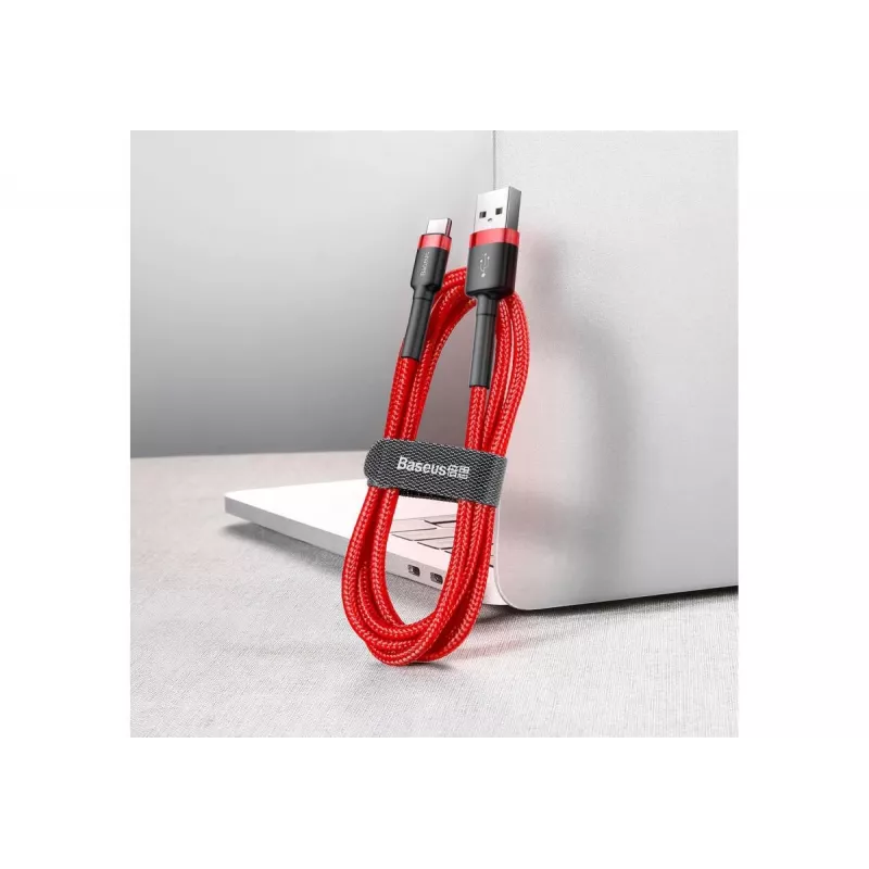 BASEUS CATKLF-C09 Cafule pynė USB-A į USB-C 2A 2m raudona