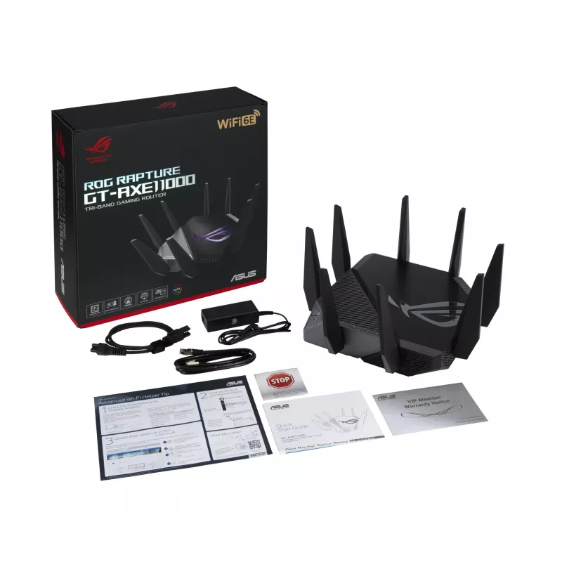 ASUS GT-AXE11000 belaidis maršrutizatorius Gigabit Ethernet Tri-band (2.4 GHz / 5 GHz / 6 GHz) Juodas