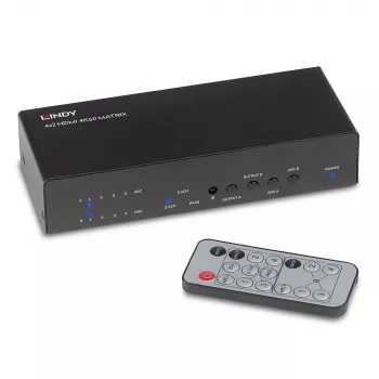 AV matricinis jungiklis Lindy 4x2 HDMI 4K60 matrica