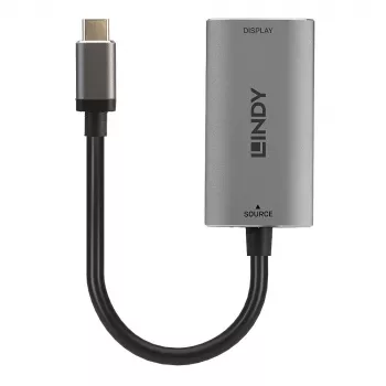 Lindy USB Type C į HDMI 8K60 keitiklis, 0,11 m, USB Type-C, HDMI, vyriškas, moteriškas, tiesus