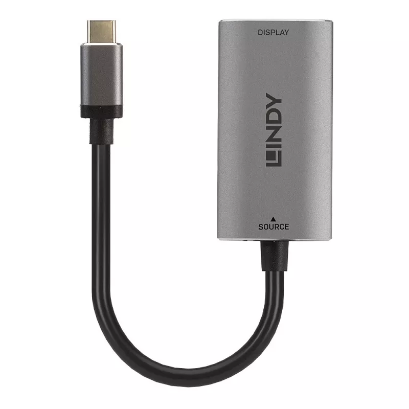 Lindy USB Type C į HDMI 8K60 keitiklis, 0,11 m, USB Type-C, HDMI, vyriškas, moteriškas, tiesus