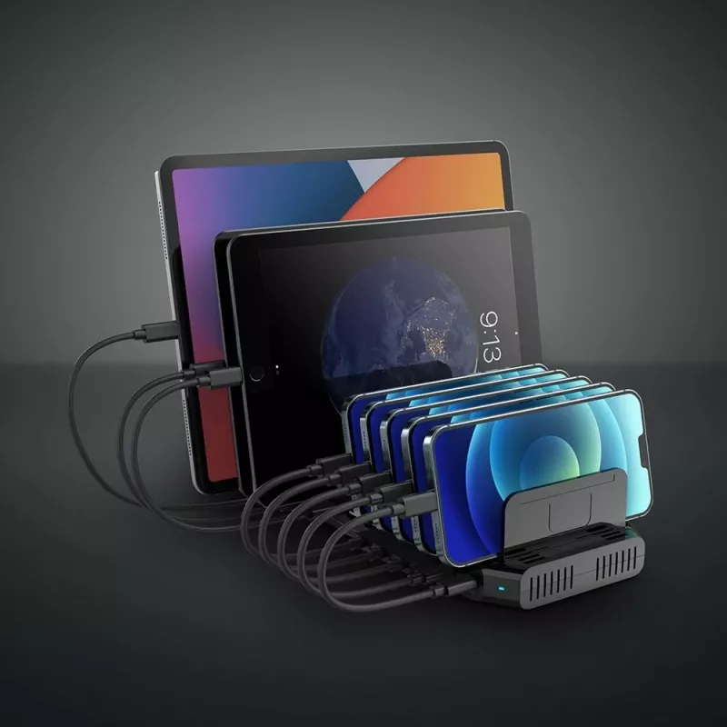 Lindy 120W 10 prievadų USB įkrovimo stotelė
