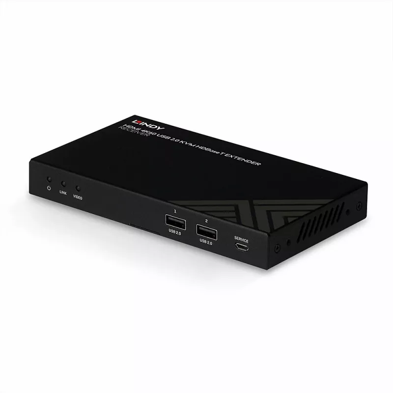 Lindy 150 m Cat.6 HDMI 4K60, IR, RS-232 ir garso HDBaseT KVM imtuvas