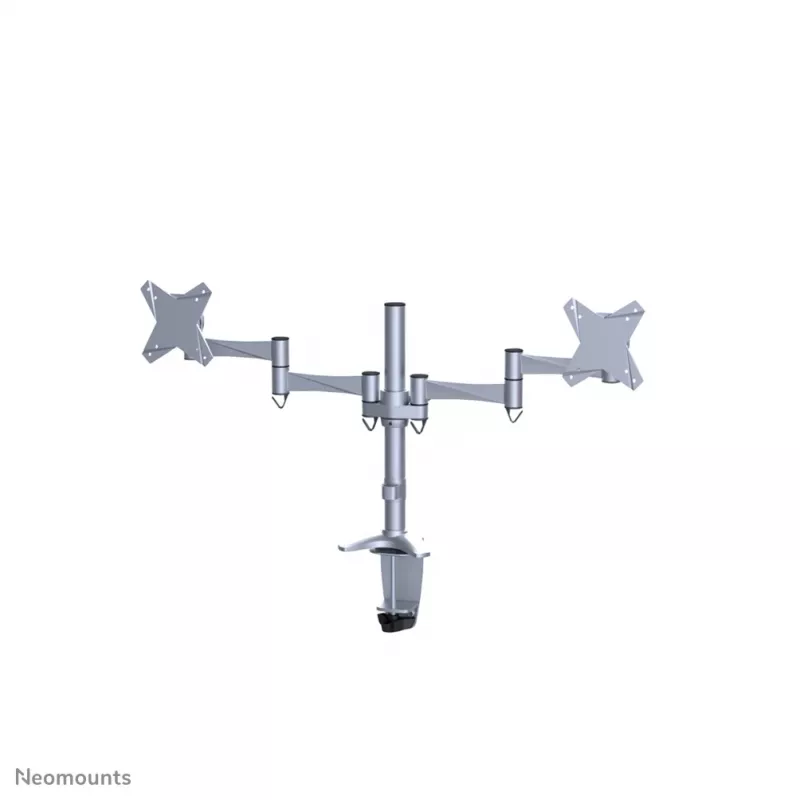 Neomounts FPMA-D1330DSILVER Monitoro ranka 10-27 col., Spaustuvas/Prakišimas, 9 kg, 25,4 cm (10 col.), 68,6 cm (27 col.), 100 x 100 mm, Sidabrinė
