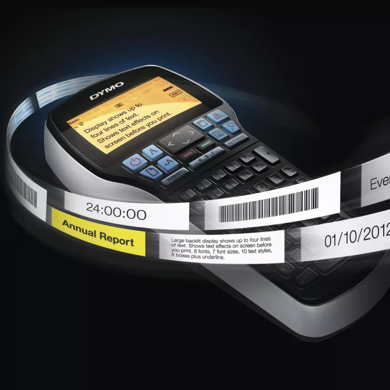 DYMO LabelManager 420P – Nešiojamas aukštos kokybės etikečių spausdintuvas su įkraunama baterija, ABC klaviatūra, 4 D1 etikečių ritinėliais ir nešiojimo dėklu