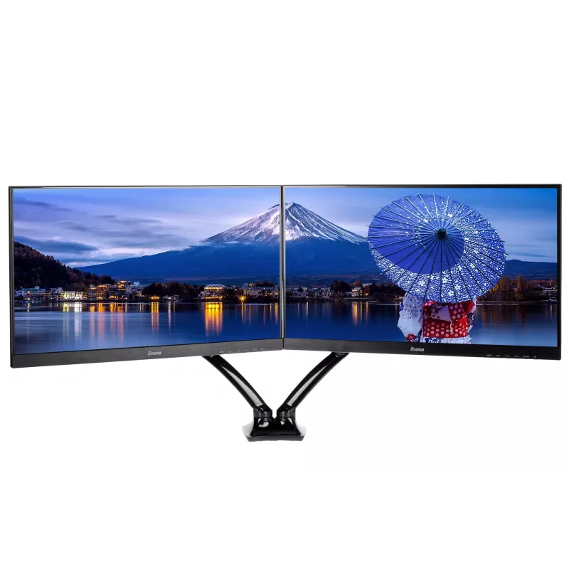 IIyama DS3002C-B1 dviejų monitorių laikiklis / stovas 68.6 cm (27 col.) stalas Juoda