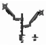 Gembird MA-DA2P-02 laikiklis dviem monitoriams ant stalo, iki 81,3 cm (32 col.), VESA 75x75–100x100, max 9 kg vienam, spaustuvas/įvorė, juodas