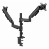 Gembird MA-DA2P-02 laikiklis dviem monitoriams ant stalo, iki 81,3 cm (32 col.), VESA 75x75–100x100, max 9 kg vienam, spaustuvas/įvorė, juodas