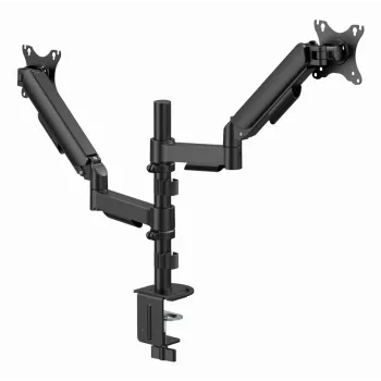 Gembird MA-DA2P-02 laikiklis dviem monitoriams ant stalo, iki 81,3 cm (32 col.), VESA 75x75–100x100, max 9 kg vienam, spaustuvas/įvorė, juodas