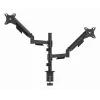 Gembird MA-DA2P-02 laikiklis dviem monitoriams ant stalo, iki 81,3 cm (32 col.), VESA 75x75–100x100, max 9 kg vienam, spaustuvas/įvorė, juodas