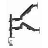 Gembird MA-DA2P-02 laikiklis dviem monitoriams ant stalo, iki 81,3 cm (32 col.), VESA 75x75–100x100, max 9 kg vienam, spaustuvas/įvorė, juodas