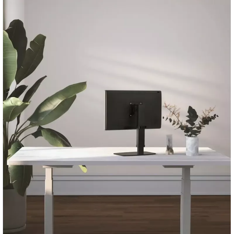 Monitoro stovas GEMBIRD MS-D1ST-02 – reguliuojamas aukštis, 17–32 colių, 8 kg, VESA 75×75–100×100, juodas
