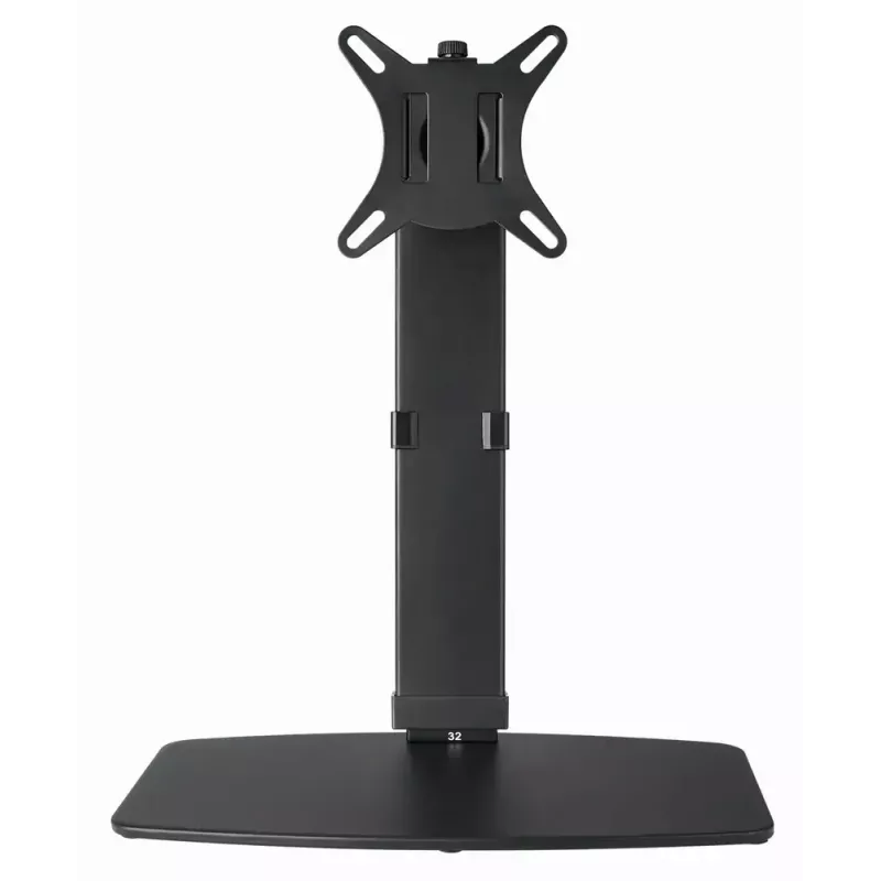 Monitoro stovas GEMBIRD MS-D1ST-02 – reguliuojamas aukštis, 17–32 colių, 8 kg, VESA 75×75–100×100, juodas