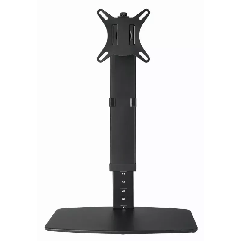 Monitoro stovas GEMBIRD MS-D1ST-02 – reguliuojamas aukštis, 17–32 colių, 8 kg, VESA 75×75–100×100, juodas