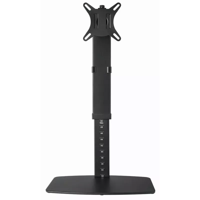 Monitoro stovas GEMBIRD MS-D1ST-02 – reguliuojamas aukštis, 17–32 colių, 8 kg, VESA 75×75–100×100, juodas
