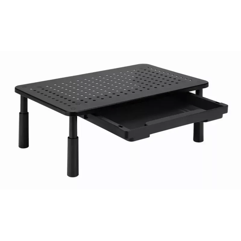 Monitoro stovas GEMBIRD MS-TABLE-D-01 – reguliuojamo aukščio pakyla su stalčiumi, plieninis, 140 mm aukštis, iki 20 kg