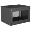 Sieninis tinklo stovas INTELLINET 714143 — 6U 19 colių, 540×400×353 mm, cinkuotas plienas, stiklinės durys, IP20, max 50 kg