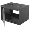 Sieninis tinklo stovas INTELLINET 714143 — 6U 19 colių, 540×400×353 mm, cinkuotas plienas, stiklinės durys, IP20, max 50 kg