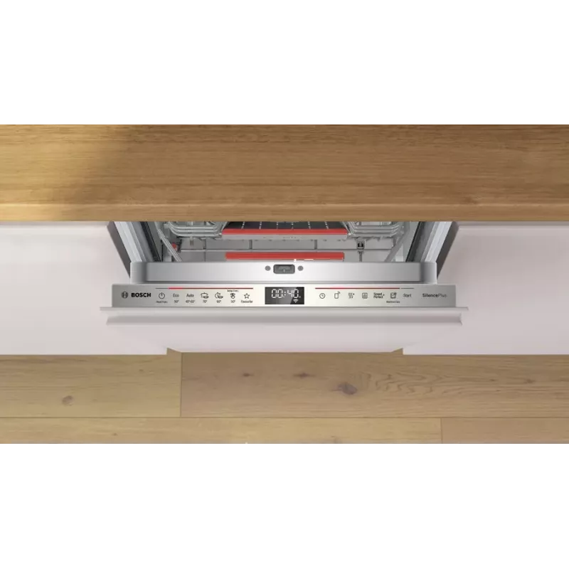 Indaplovė įmontuojama Bosch Serie 6 SPV6EMX09E, siaura 45 cm, 10 komplektų, 6 programos, 44 dB, energijos klasė B