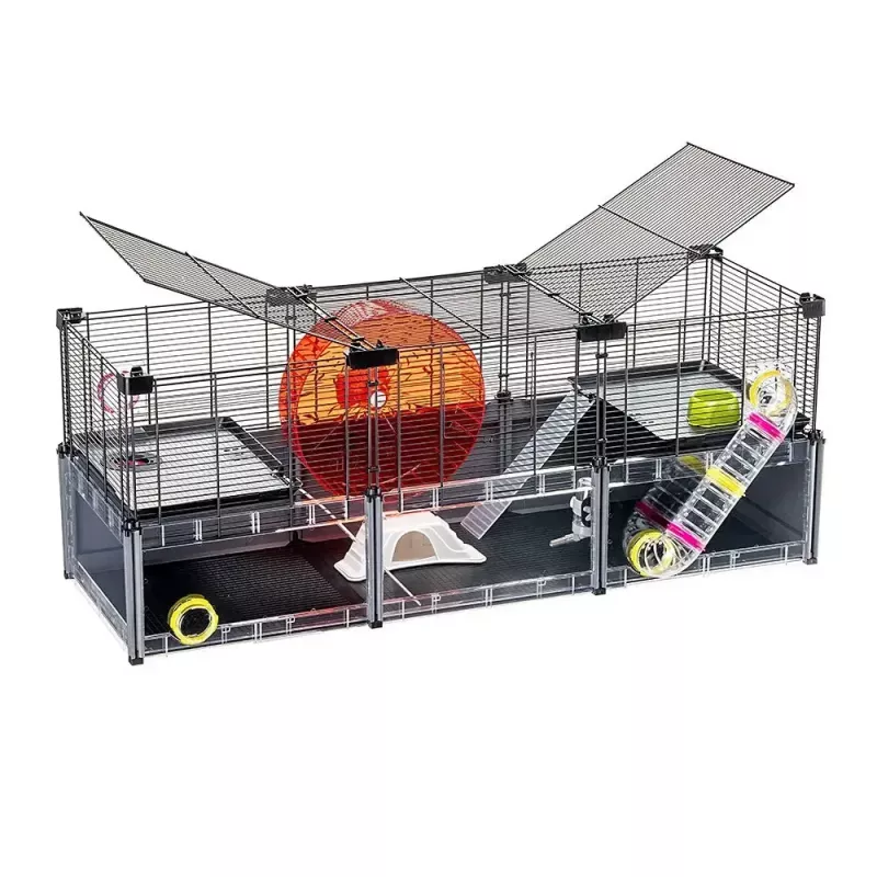 Narvelis graužikams FERPLAST Multipla didelis 107,5×37,5×42 cm, metalinis, juodas