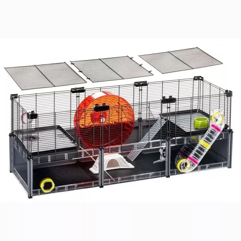 Narvelis graužikams FERPLAST Multipla didelis 107,5×37,5×42 cm, metalinis, juodas