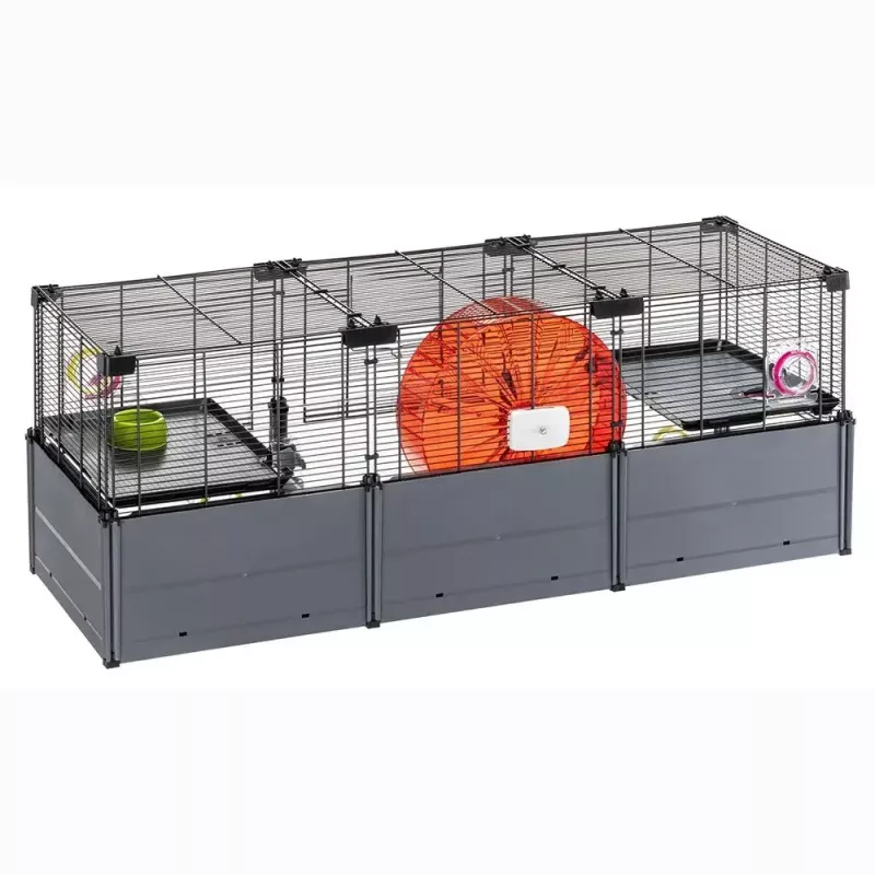 Narvelis graužikams FERPLAST Multipla didelis 107,5×37,5×42 cm, metalinis, juodas