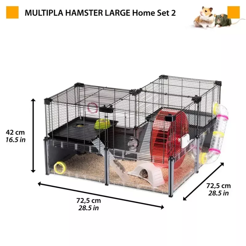 Narvelis graužikams FERPLAST Multipla didelis 107,5×37,5×42 cm, metalinis, juodas