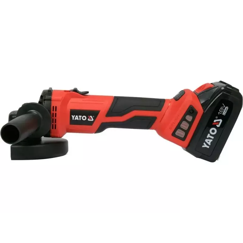 Kampinis šlifuoklis YATO YT-828295, belaidis 18 V, bešepetėlis, 125 mm diskas, 2x 4 Ah Li-Ion akumuliatoriai, 1,26 kg