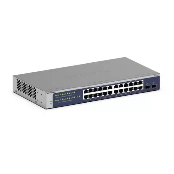 Valdomas tinklo jungiklis NETGEAR GS724Tv6 L2+/L3 Gigabit Ethernet 24 prievadai, 1U, mėlynas, pilkas