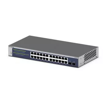 Valdomas tinklo jungiklis NETGEAR GS724Tv6 L2+/L3 Gigabit Ethernet 24 prievadai, 1U, mėlynas, pilkas
