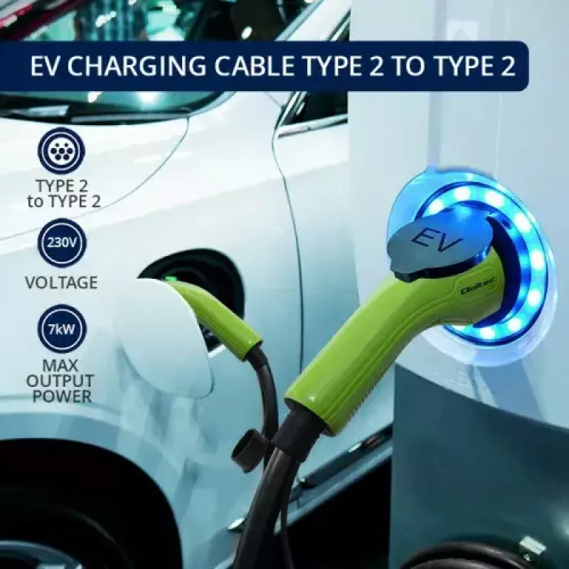 Įkrovimo laidas elektromobiliui Qoltec 52472 Type 2 5m 7kW 32A