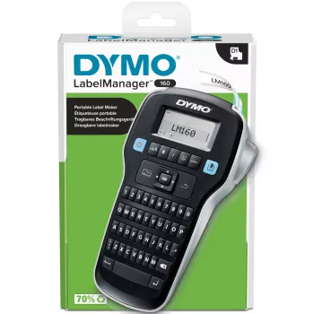 DYMO LabelManager 160 etikečių spausdintuvas | Nešiojamas etikečių spausdintuvas su QWERTY klaviatūra | Įskaitant juodai baltą D1 etikečių juostelę (12 mm) | Namams ir biurui